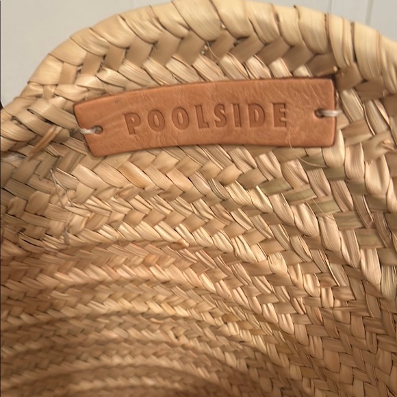 Woven Tote Bag with Brown Handles - Picture 4 of 6